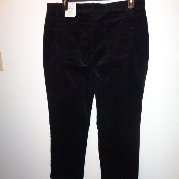 croft & barrow Pants - Croft & Barrow Women's Black Corduroys Size 18 Short NWT Mid Rise Straight